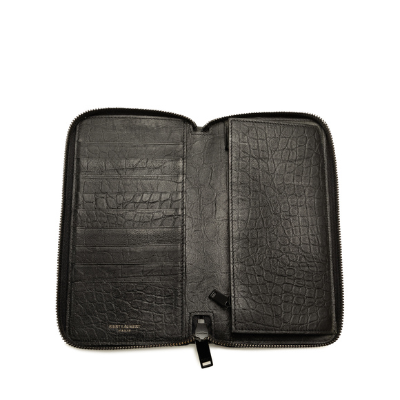 SAINT LAURENT Embossed Leather Zip Around Long Wallet Long Wallets - Picture 9 of 12